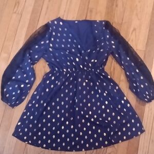 Polka Dot Dress with Lace Sleeves